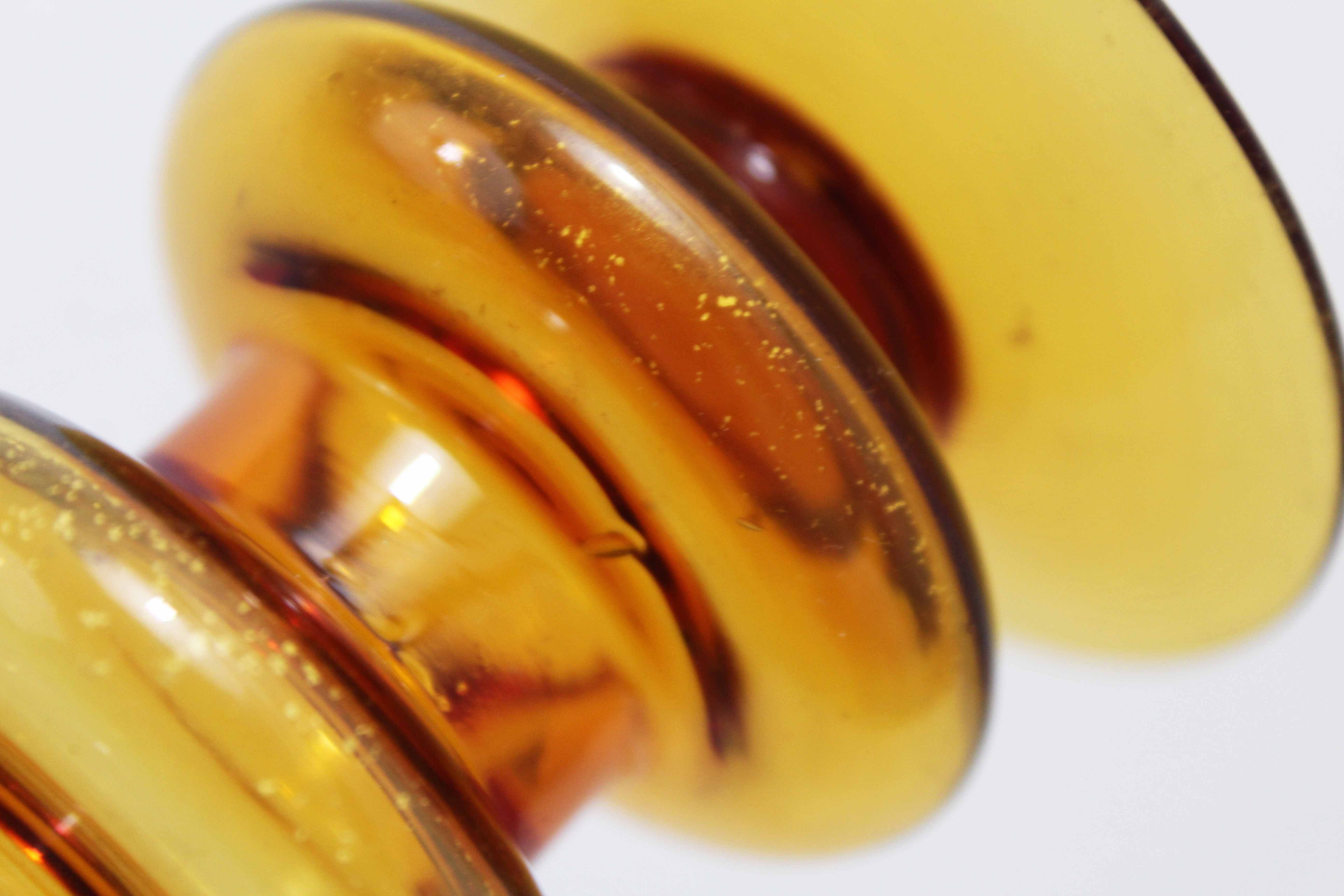 Space age glass candle holder