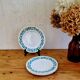 Set of 5 vintage dessert plates with blue flowers from the 70s.