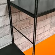 1960 metal 4 shelves 3 uprights, black