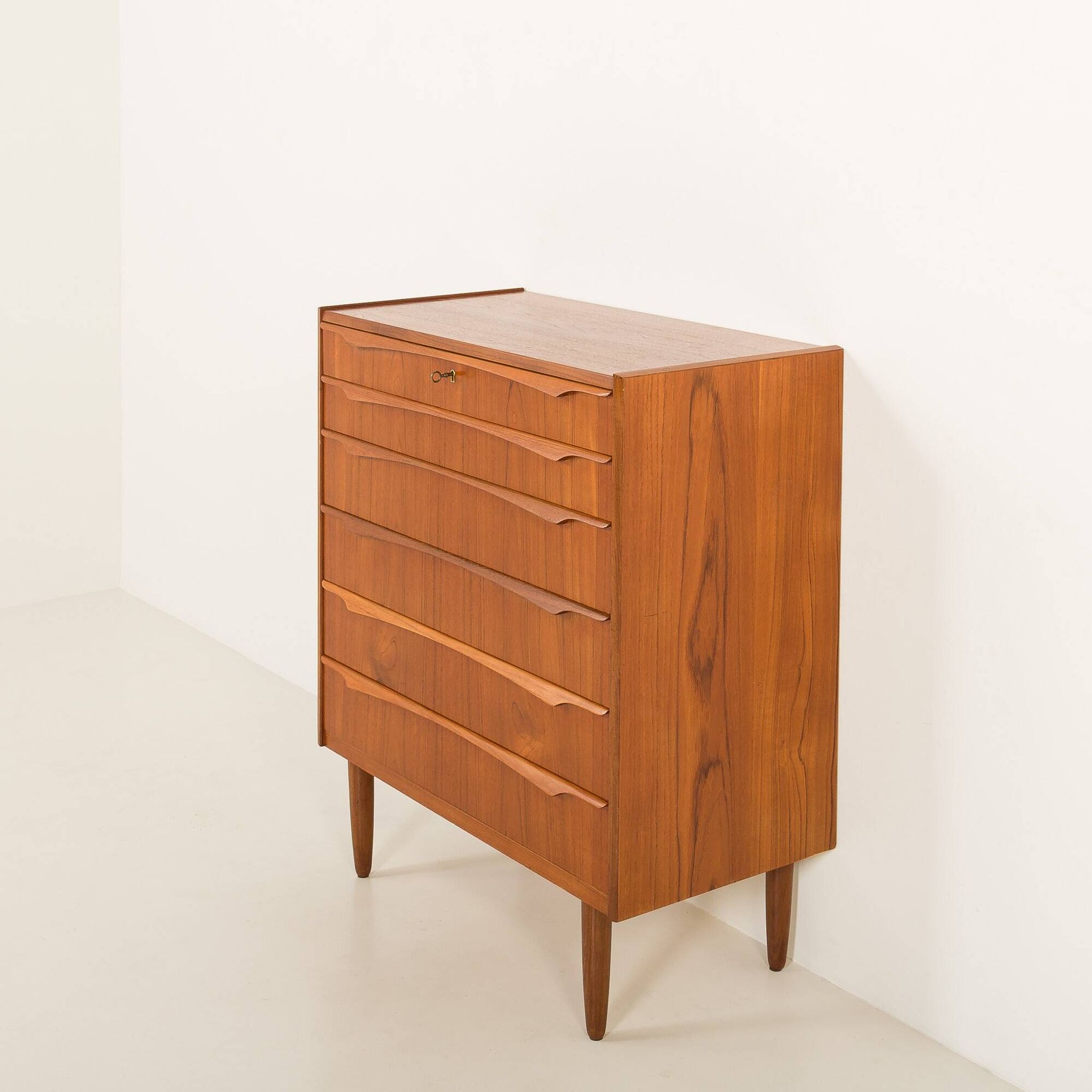 Danish mid-century teak chest of drawers by Genega Mobler, 1960s