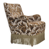 1960s, Danish armchair, furniture velour fabric, ash wood.