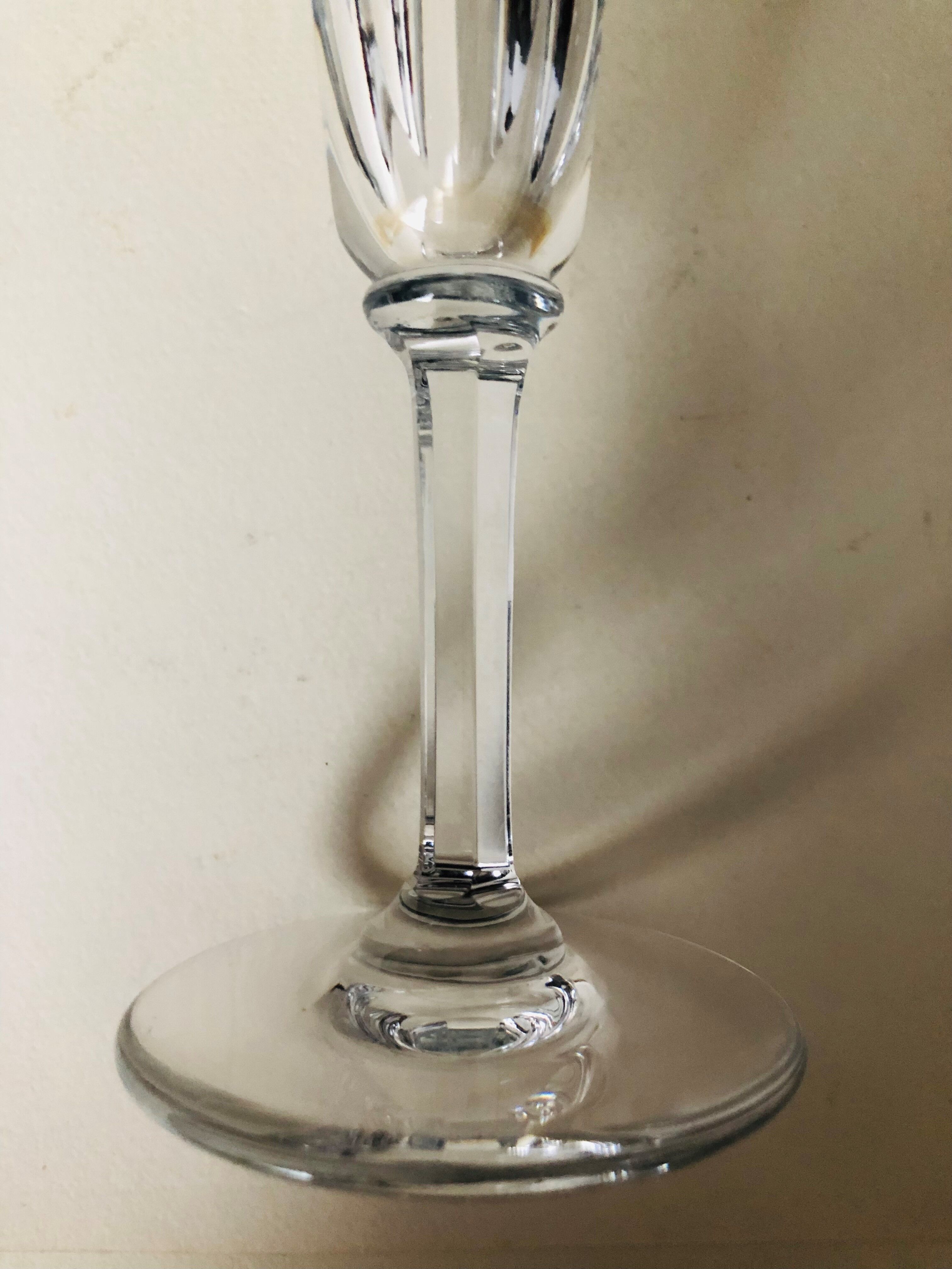 6 Saint Louis crystal champagne flutes