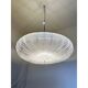 Suspension contemporaine en verre de Murano transparent et rayé dans le style Venini