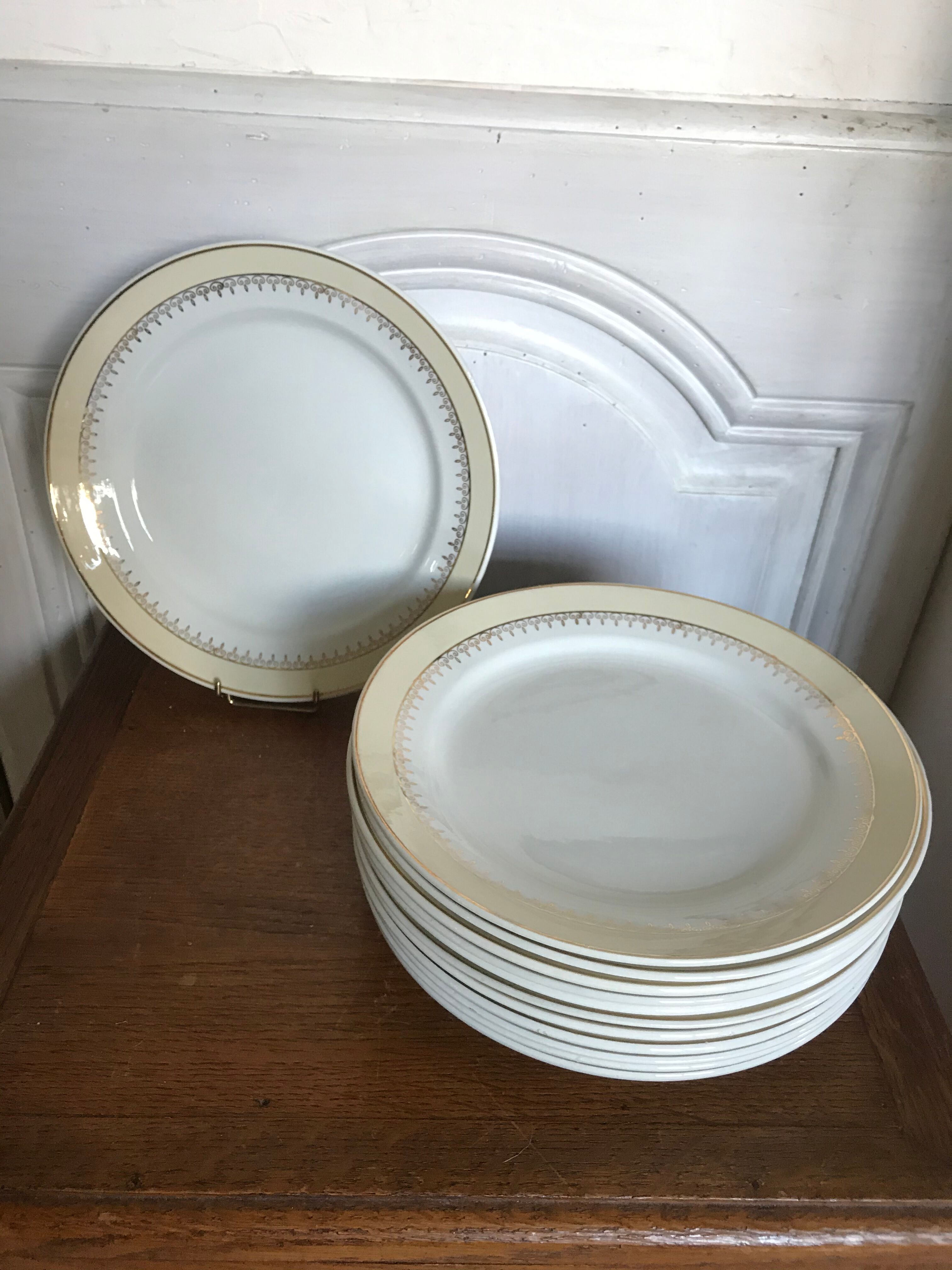 Set of 6 flat plates Lunéville