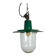 Green Enamel and Cast Iron Industrial Pendant Light, 1960s