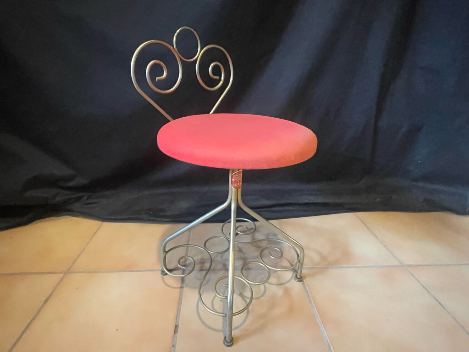 Gilded wrought iron chair 50s