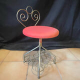 Chaise en fer forgé doré années 50