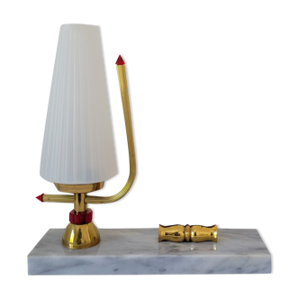 Marble and brass night light lamp