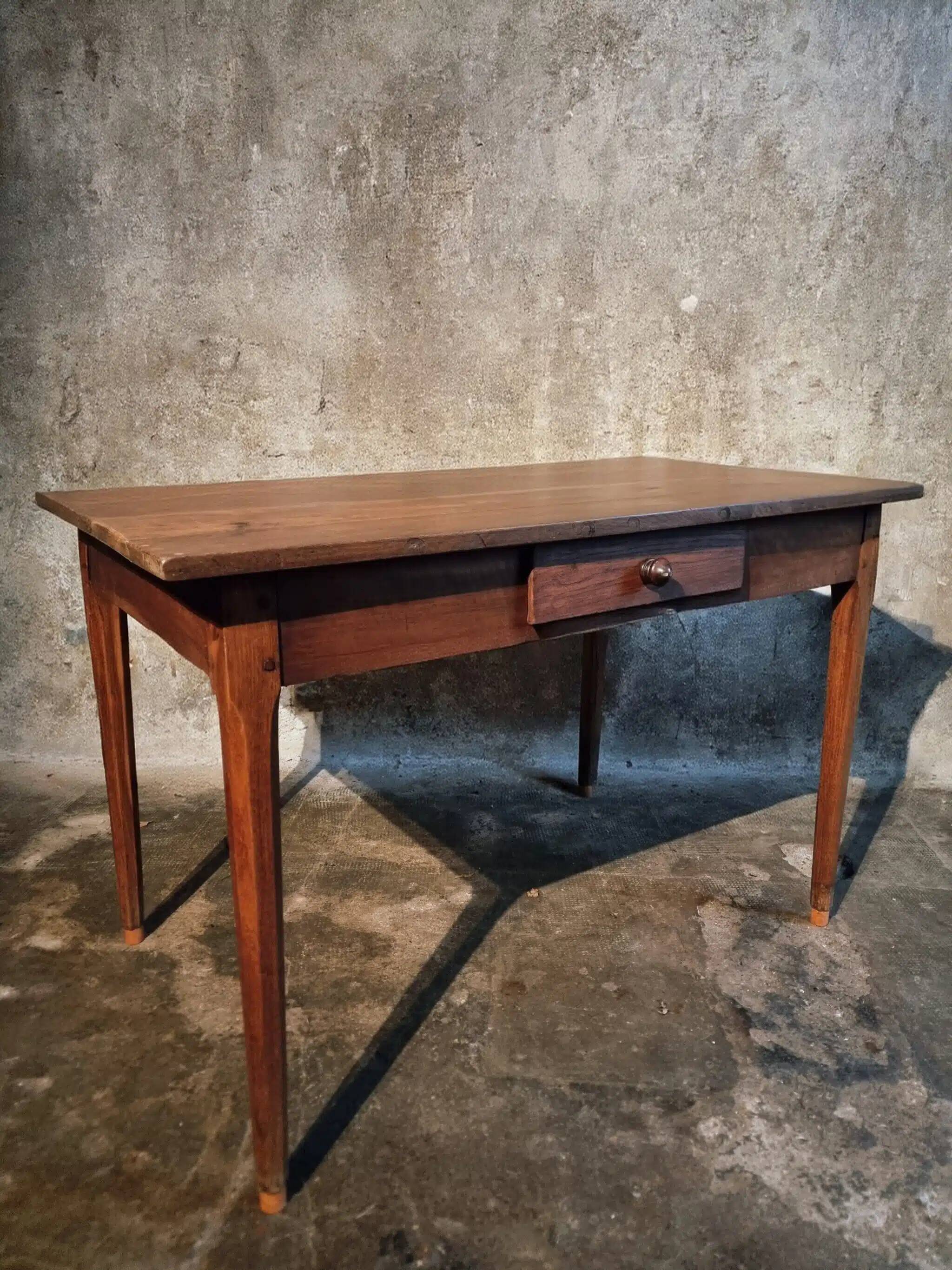 Antique French oak table, 19th century.
