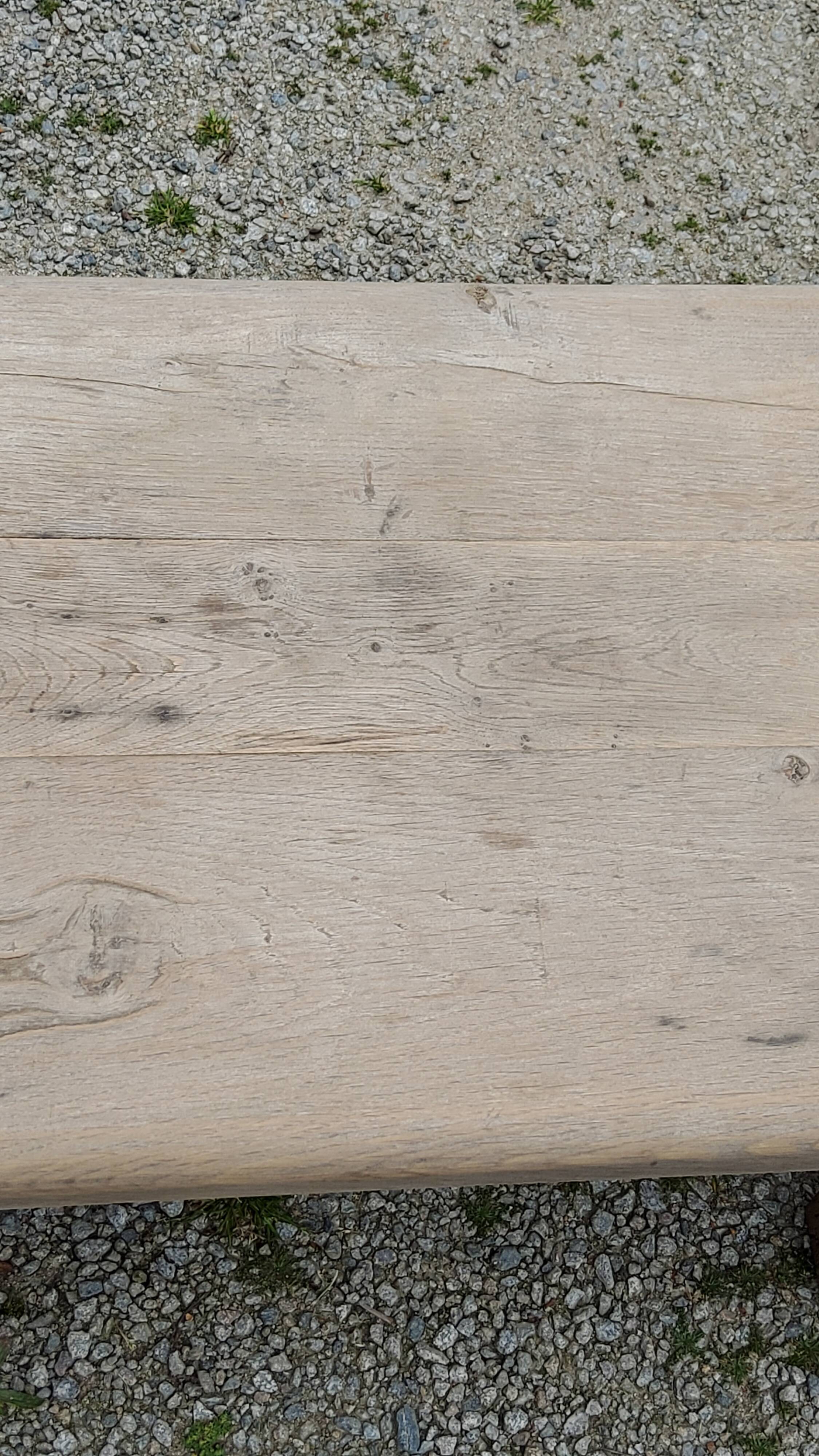 Old brutalist oak farmhouse coffee table