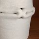 Table lamp in ceramic with a handmade couture-style lampshade from France.