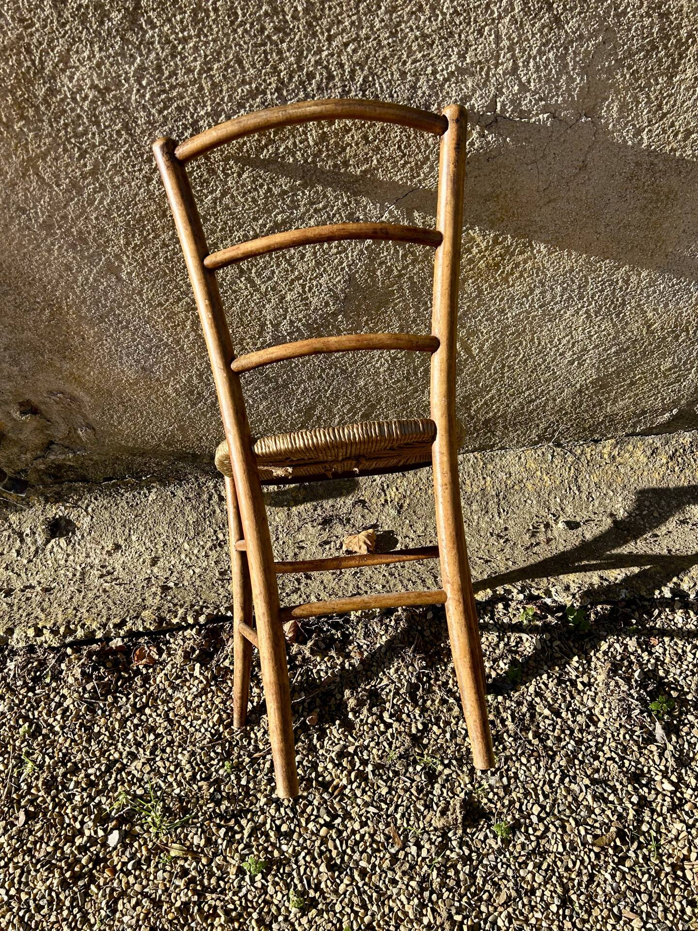 Vintage golden straw chair