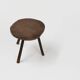 Sculptural rustic brutalist oak tripot stool, France ca. 1850