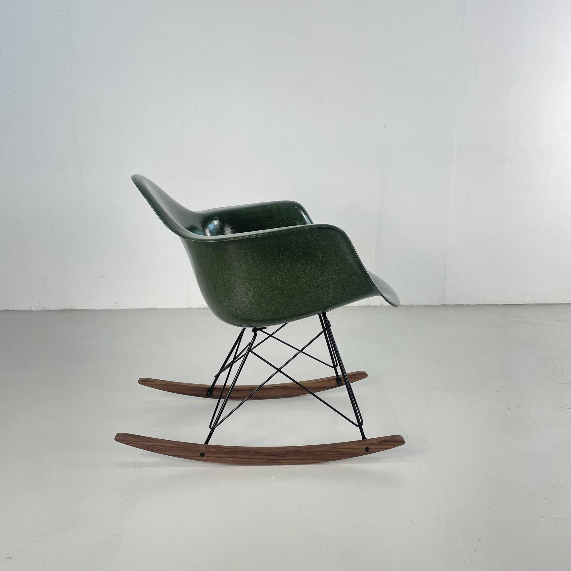 Eames Herman Miller 1950s RAR rocking chair in dark olive green