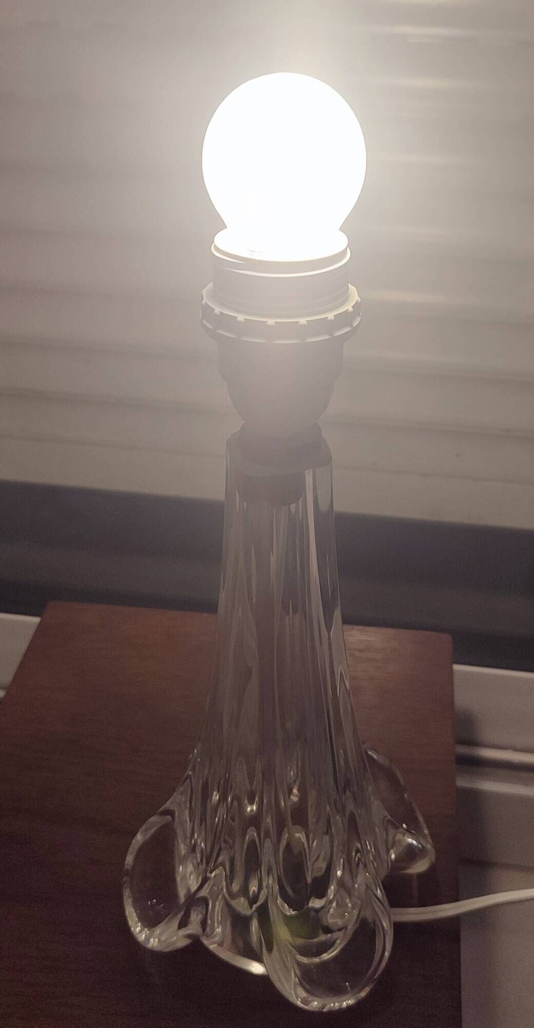 Vintage Heavy Crystal Lamp Base - Sèvres Crystal (28 cm / 1.4 kg)
