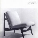 Pair of 790 armchairs by Joseph André Motte, Steiner, 1960
