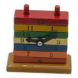 Antique toy to stack, wooden, vintage, clock