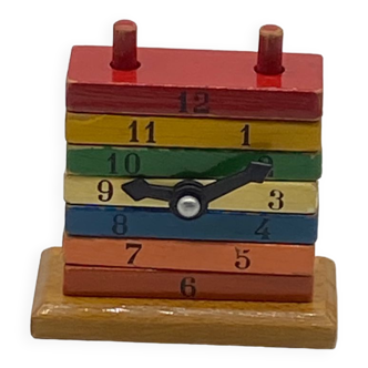 Antique toy to stack, wooden, vintage, clock