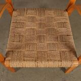 Pair of vintage beech armchairs, Italy, 1950s