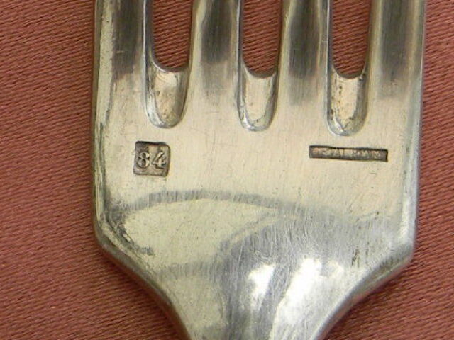 Set of 10 cutlery in silver white metal