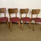 Suite de 4 chaises bistrot en bois vintage