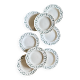 Set of 8 antique deep plates in ironstone, Villey de Longch.