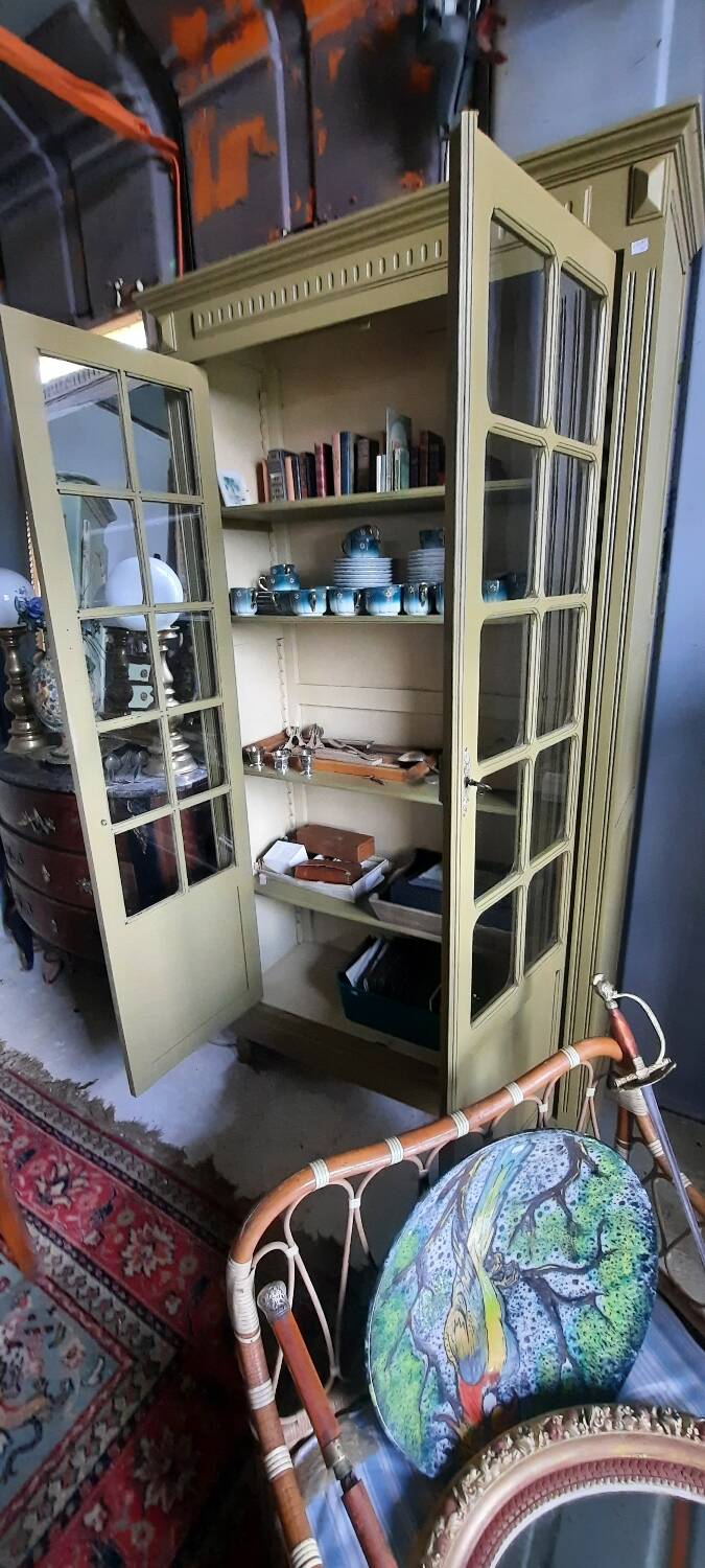 Painted wooden bookshelf