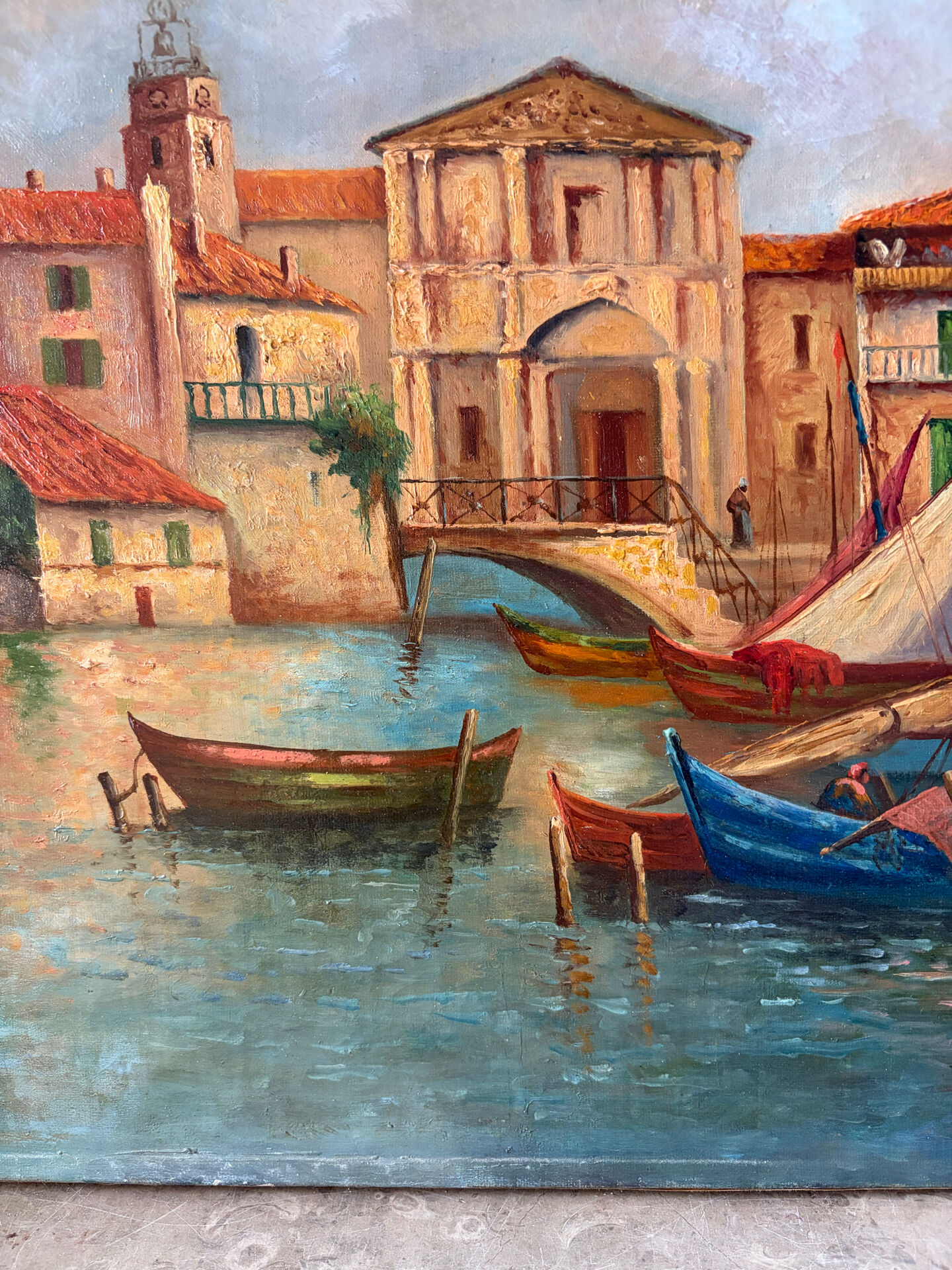 Mediterranean port, oil on canvas