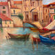 Mediterranean port, oil on canvas