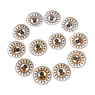 Set of 12 plates Boch La Louviere Belgium Vintage Kimono