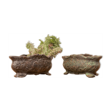 Set of Two Antique Cast Iron Flower Pots