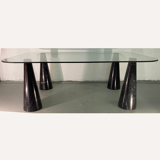 Black marble geometric organic shaped coffee table by Casigliani, Italy 1970s