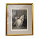 Gravure ancienne du XIXème cadre doré -  la maternité - lithographie d’époque