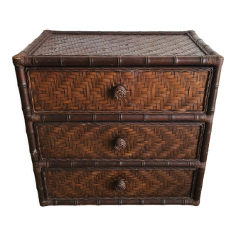 Chest of drawers 'Faux Bamboo' rattan and wicker
