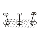 1970s wrought-iron wall coat holder