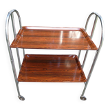 Vintage folding rolling trolley with 2 trays