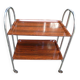 Vintage folding rolling trolley with 2 trays