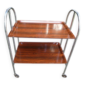 Vintage folding rolling trolley with 2 trays