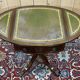 1950s English pedestal table in mahogany and leather top
