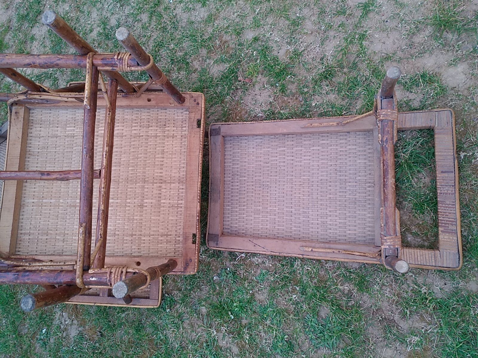 Vintage rattan long chair
