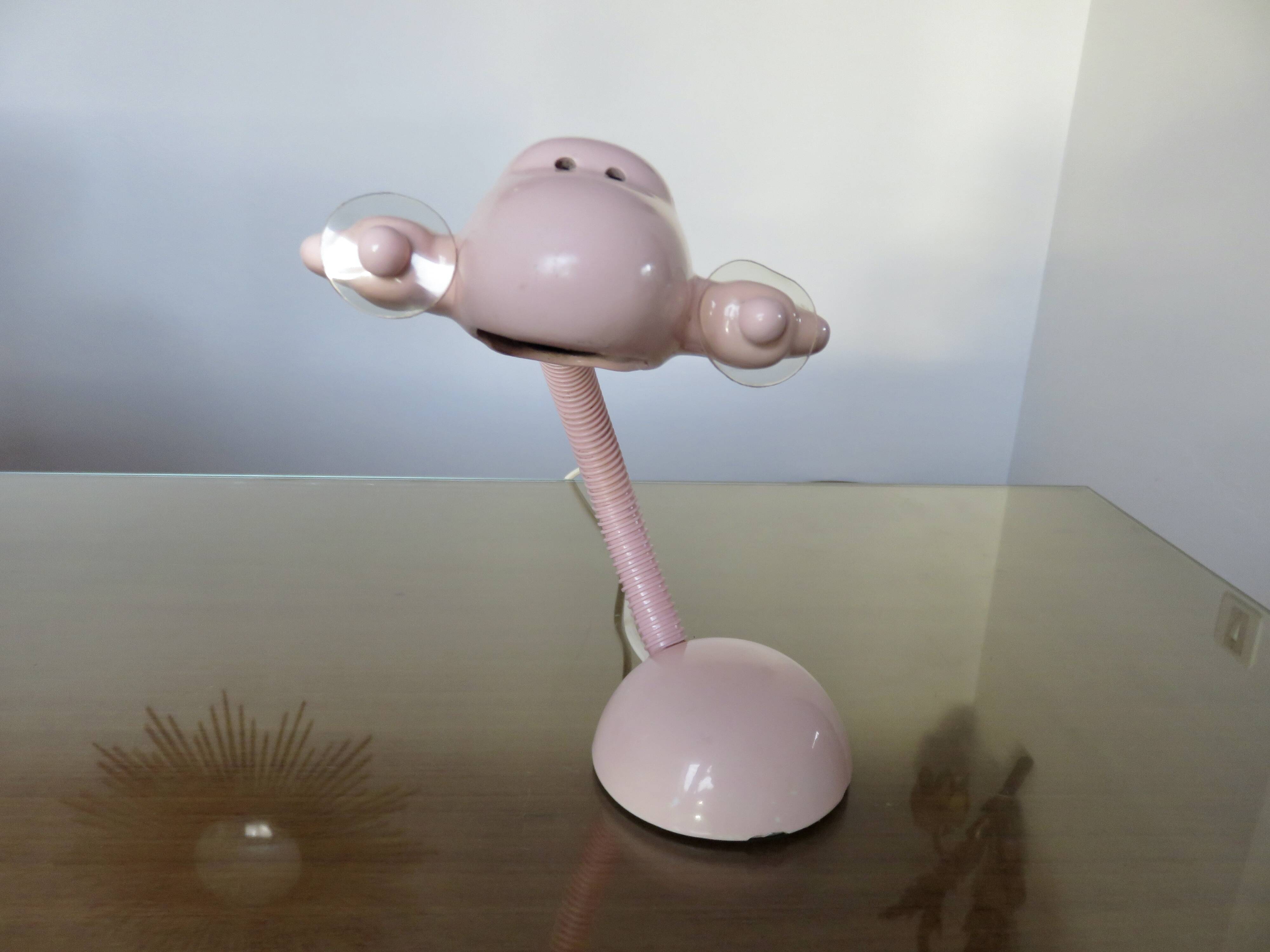 Pink ceramic “airplane” lamp from the 80s