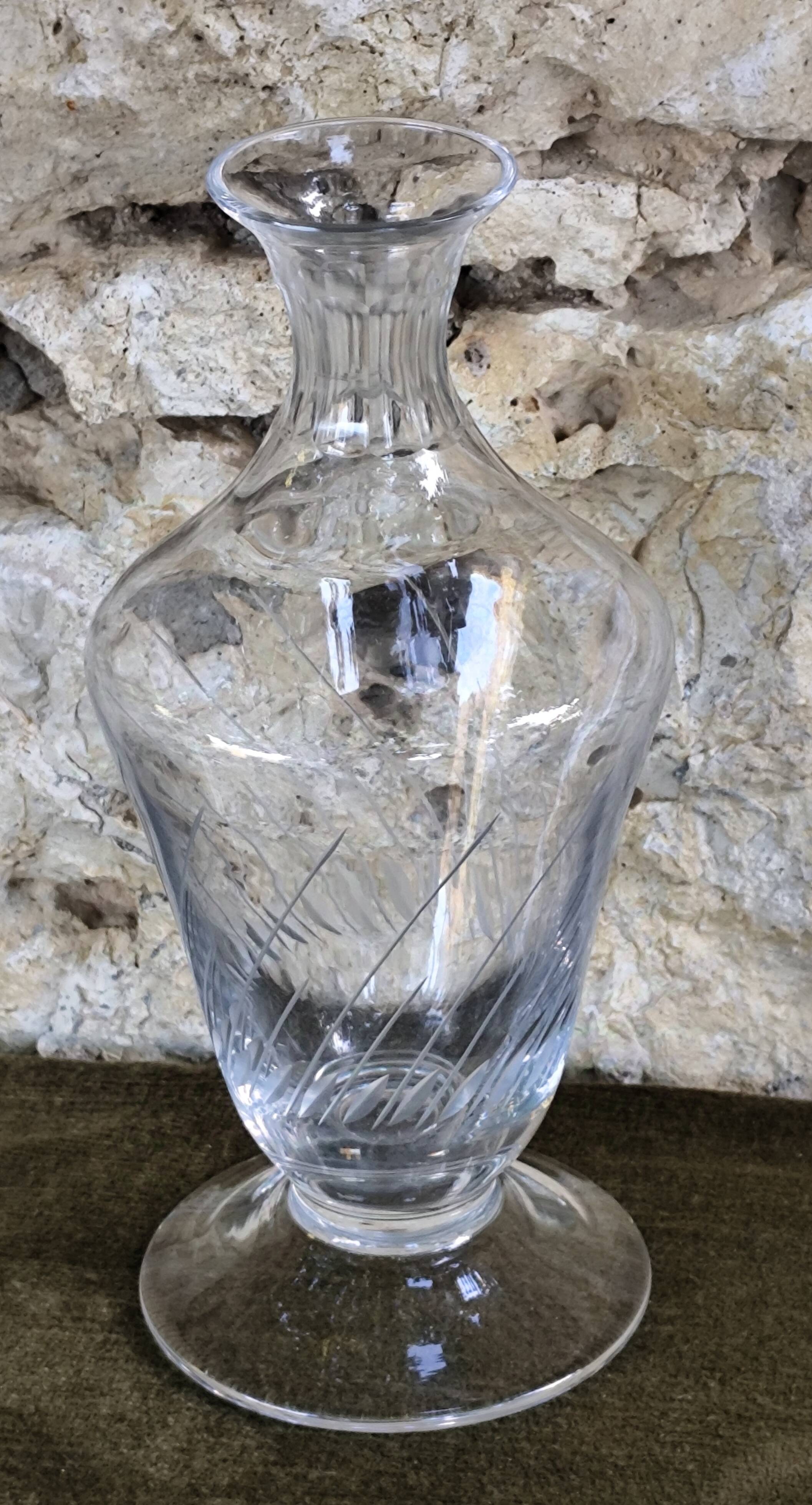 Carafe à eau ou vin en verre vintage