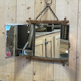 Miroir triptyque en bambou et laiton 1876