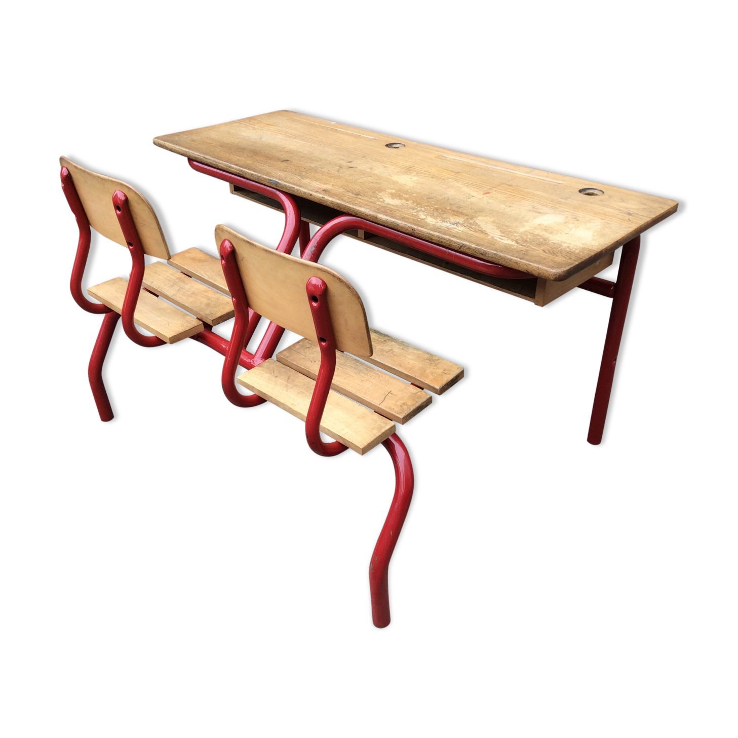School desk school desk double vintage bench 1960