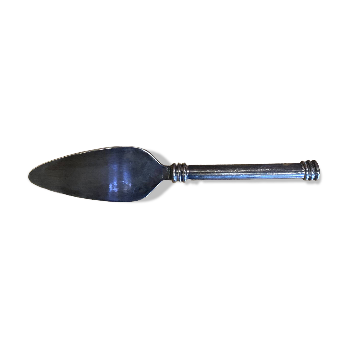 Foie gras service jd france platter + silver metal spatula + vintage glass