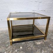 Gold coffee table and smoked glass