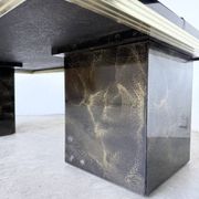 "Rizzo" lacquered and brass coffee-bar table from the 1970s.