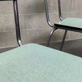 Set of 3 chairs in chrome and light green formica