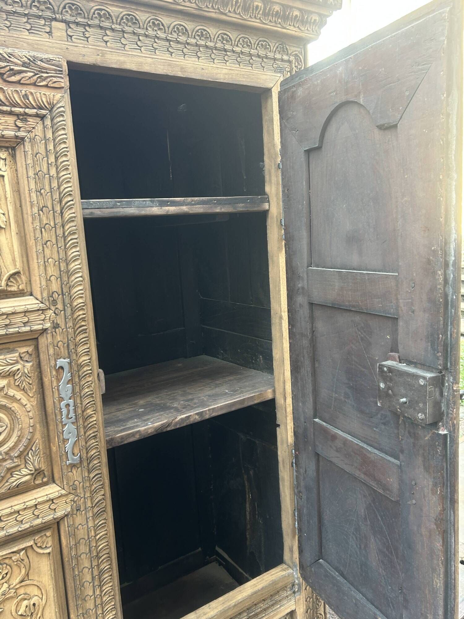 Louis XIV Style wardrobe, two doors, in oak