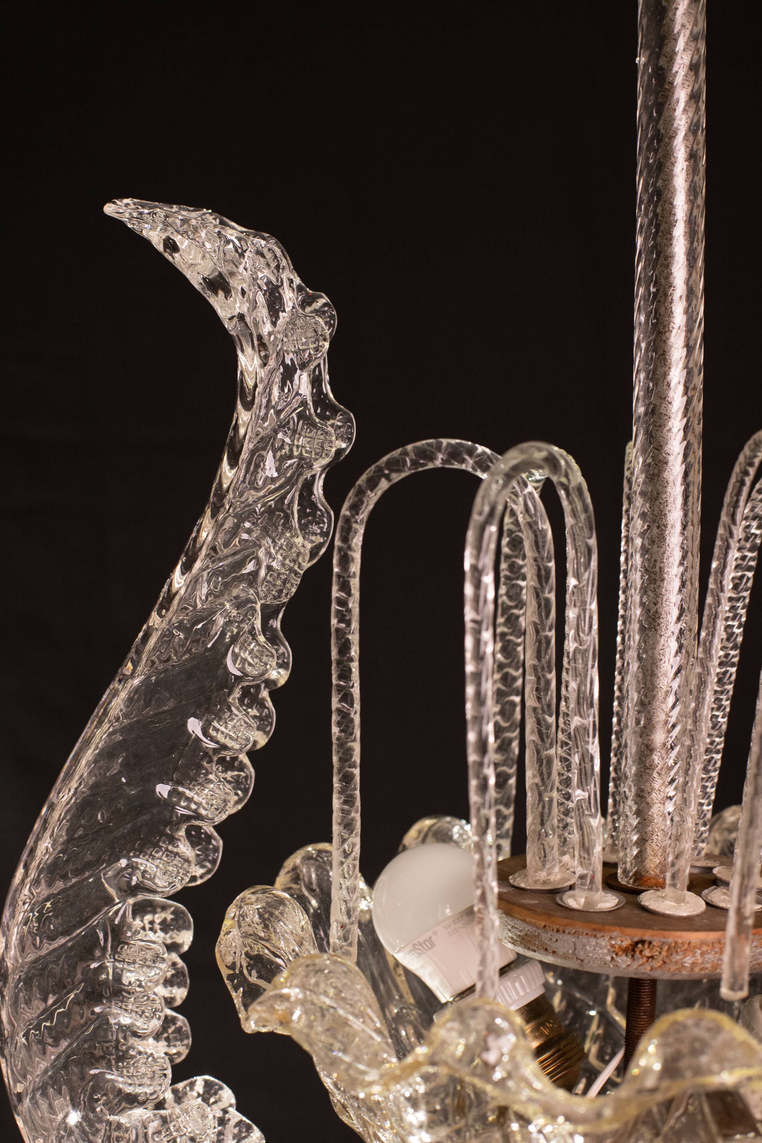 Art Decò Vintage Chandelier By Barovier e Toso, Murano Glass, 1940